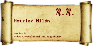 Metzler Milán névjegykártya
