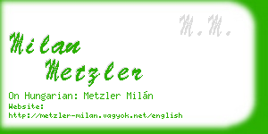 milan metzler business card